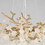 Люстра подвесная золотого цвета с декоративными ветвями и прозрачными рельефными подвесками FAIRYTREE Light варинант исполнения - 7 | Loft Concept в Липецке