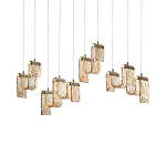 Подвесной светильник линейный с плафонами волнистой формы из фактурного стекла Big Wave варинант исполнения - 7 | Loft Concept в Липецке