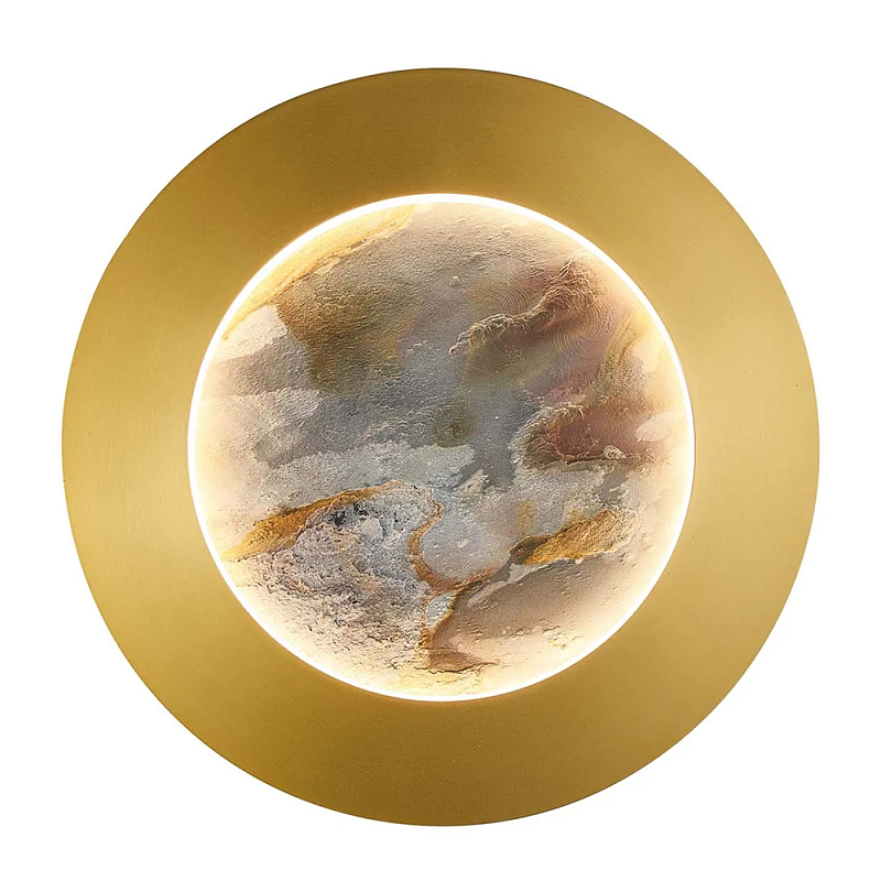 Бра в форме диска цвета латунь Brass Borders Латунь в Липецке | Loft Concept 