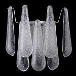 Бра с подвесками из рифленного стекла в форме капель на основании цвета хром Textured Glass варинант исполнения - 2 | Loft Concept в Липецке