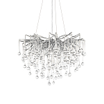 Люстра подвесная с прозрачными стеклянными подвесками в форме капель Диаметр 60 см Droplet Chandelier варинант исполнения - 14 | Loft Concept в Липецке
