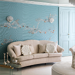 Обои с вышивкой ручной работы Amami Waves Moonbeam colourway on silk moire варинант исполнения - 1 | Loft Concept в Липецке