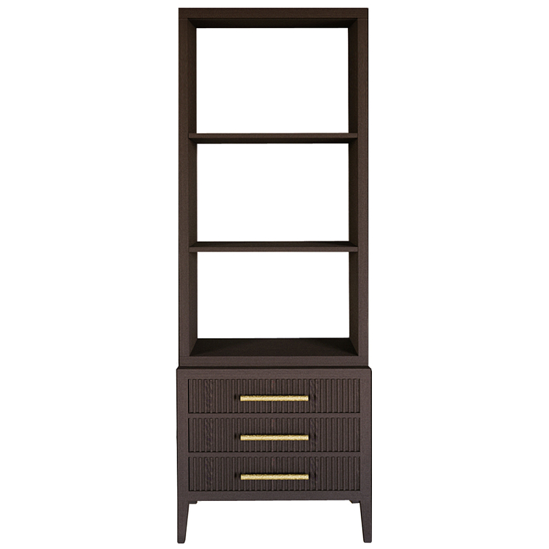 Этажерка Primo с ящиками шпон Темный орех Темный дуб Золотой в Липецке | Loft Concept 