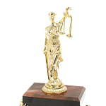 Часы настольные бронзовые из натурального камня Яшма с декором в виде Фемиды Themis Stone Clock варинант исполнения - 3 | Loft Concept в Липецке