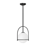 Подвесной светильник с белым плафоном в форме шара в арочной подвеске Hinkley варинант исполнения - 1 | Loft Concept в Липецке