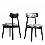 Стул обеденный деревянный с цветочной обивкой Foshan Chair варинант исполнения - 1 | Loft Concept в Липецке