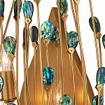 Бра настенное золотое с декором из бирюзовых элементов Peacock Tail варинант исполнения - 1 | Loft Concept в Липецке