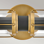 Бра для ванных комнат горизонтальное с 2-мя прозрачным цилиндрическим плафонами на круглом основании Hinkley варинант исполнения - 3 | Loft Concept в Липецке