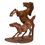 Статуэтка из дерева в виде лошадей Scowns варинант исполнения - 1 | Loft Concept в Липецке