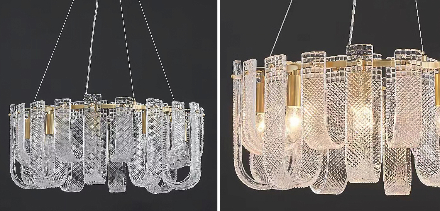 Люстра Prudence Textured Glass Chandelier Люстра Prudence Textured Glass Chandelier - Loft-Concept в Липецке