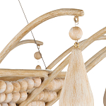 Люстра из деревянных бусин с подвесками в виде капель Wooden Beads варинант исполнения - 3 | Loft Concept в Липецке