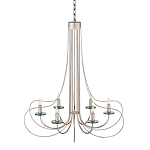 Люстра серебряного цвета с изогнутыми элементами каркаса Twisted Iron Chandelier варинант исполнения - 1 | Loft Concept в Липецке