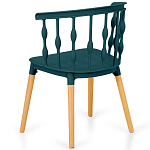 Пластиковый стул на ножках из массива бука Ferret Spiral Green варинант исполнения - 6 | Loft Concept в Липецке