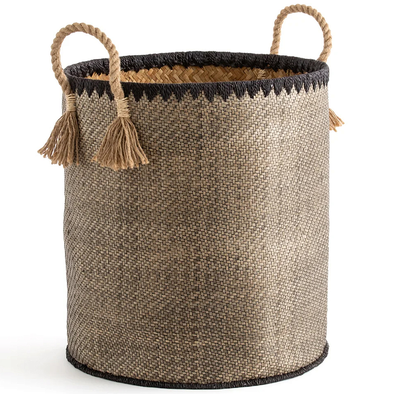 Плетеная корзина из листьев пальмы Tabia Wicker Basket Бежевый Коричневый Серо-бежевый Плетеная корзина из листьев пальмы Tabia Wicker Basket Бежевый Коричневый Серо-бежевый в Липецке | Loft Concept