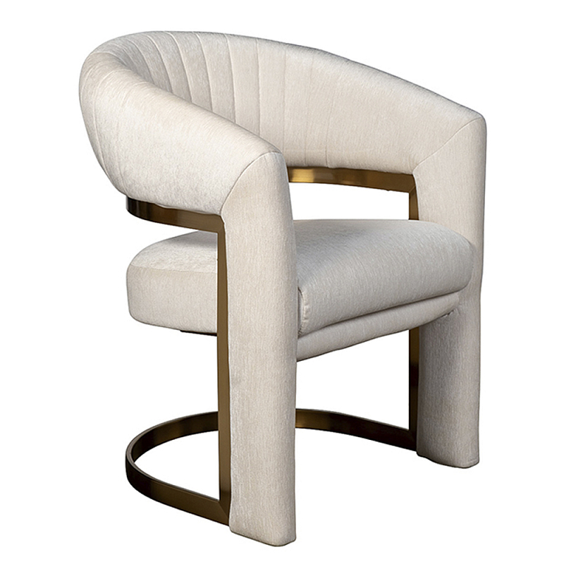 Полукресло Valbonne Chair cream velour Кремовый Золотой в Липецке | Loft Concept 