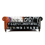 Диван Честерфильд граффити graffiti Orange Sofa натуральная кожа варинант исполнения - 3 | Loft Concept в Липецке