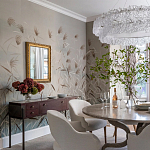 Обои ручная роспись Wild Grasses Special Colourway on Pale Grey dyed silk варинант исполнения - 1 | Loft Concept в Липецке