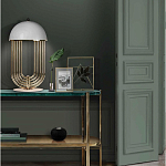 Консоль овальной формы золотая с полкой для хранения Craig варинант исполнения - 3 | Loft Concept в Липецке