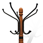 Вешалка напольная деревянная с черными металлическими крючками Noble Branches варинант исполнения - 2 | Loft Concept в Липецке