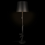 Торшер с черным абажуром и оригинальной ножкой в форме автомата Flos варинант исполнения - 1 | Loft Concept в Липецке