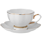 Чайный сервиз из фарфора со стразами на 6 персон 15 предметов Shine Porcelain варинант исполнения - 1 | Loft Concept в Липецке