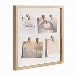 Рамка для фото с подсветкой c 6-ю деревянными прищепками в комплекте Photo Backlight варинант исполнения - 1 | Loft Concept в Липецке