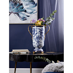 Ваза с бронзовыми ручками и синим цветочным узором Blue & White Ornament варинант исполнения - 5 | Loft Concept в Липецке