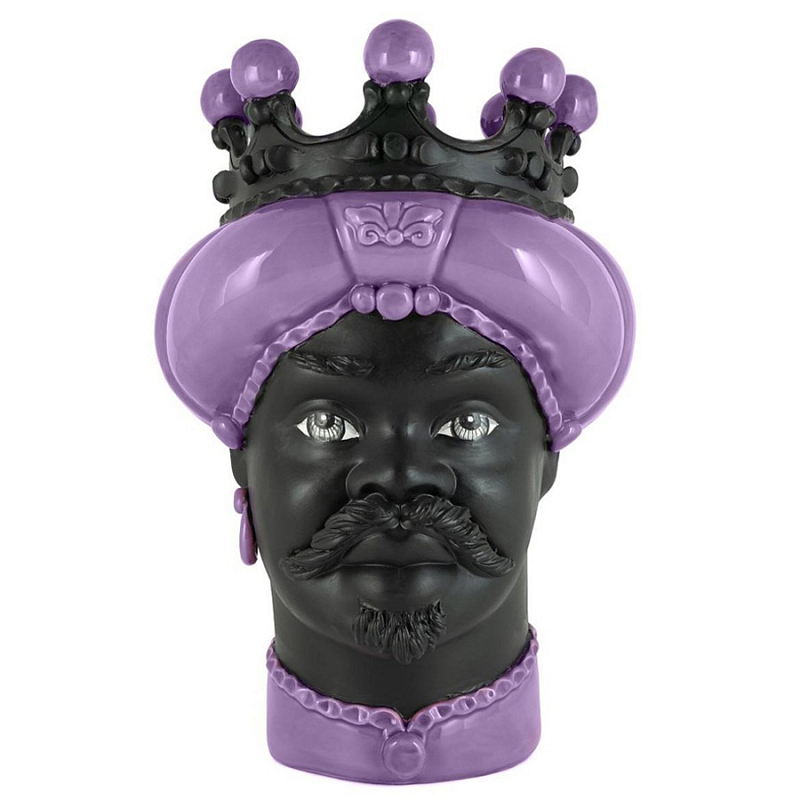 Ваза Vase Moro Man Crown Dark Violet Черный Фиолетовый в Липецке | Loft Concept 