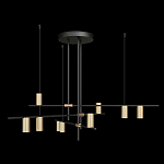 Люстра с 9-ю цилиндрическими плафонами цвета латунь TRIBES CHANDELIER варинант исполнения - 1 | Loft Concept в Липецке