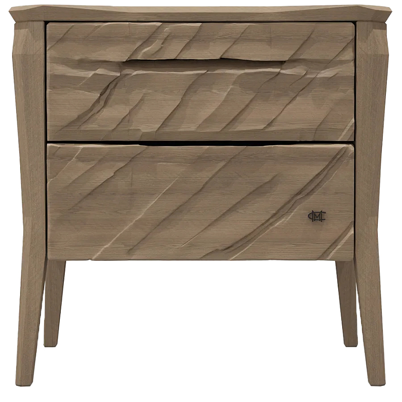 Тумба прикроватная из массива дуба с 2-мя ящиками Tasteful Furniture Седой Орех Капучино  Венге в Липецке | Loft Concept 
