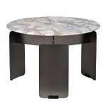 Столик журнальный с круглой мраморной столешницей на трех опорах Marble Stone Drawing варинант исполнения - 1 | Loft Concept в Липецке