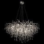 Люстра подвесная с прозрачными стеклянными подвесками в форме капель Диаметр 100 см Droplet Chandelier варинант исполнения - 15 | Loft Concept в Липецке