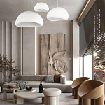 Подвесной светильник с куполообразным белым фактурным абажуром Sergey Makhno варинант исполнения - 7 | Loft Concept в Липецке