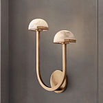 Бра с 2-мя мраморными плафонами на латунном корпусе Light Warm Light варинант исполнения - 3 | Loft Concept в Липецке