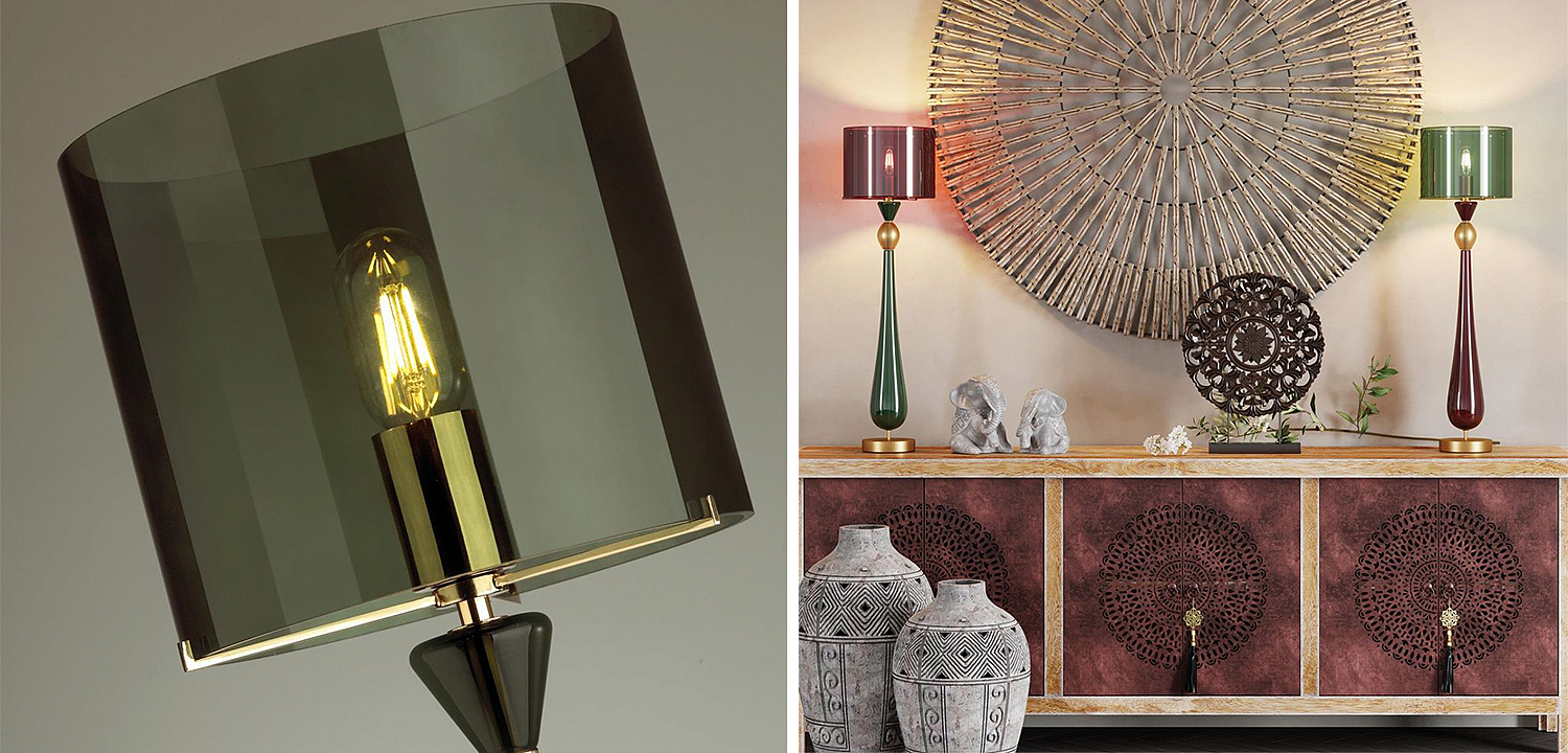 Настольная лампа Roser Green Burgundy Table Lamp Настольная лампа Roser Green Burgundy Table Lamp - Loft-Concept в Липецке