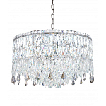 Люстра круглая с хрустальными подвесками на серебряном каркасе Roul Crystal Light варинант исполнения - 6 | Loft Concept в Липецке