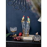 Ваза из прозрачного стекла с бронзовыми ножками и фигурками попугаев Eden Garden porcelain and bronze варинант исполнения - 2 | Loft Concept в Липецке