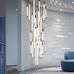 Люстра в современном стиле с 30-ю каскадными светодиодными лампами Golden LED Rain варинант исполнения - 2 | Loft Concept в Липецке