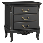 Тумба прикроватная черная из массива бука в стиле прованс Black Provence варинант исполнения - 2 | Loft Concept в Липецке