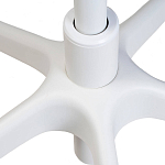 Стул с мягкой синей обивкой из велюра и подъемно-поворотным механизмом на белых колесиках Harper Blue and White варинант исполнения - 6 | Loft Concept в Липецке