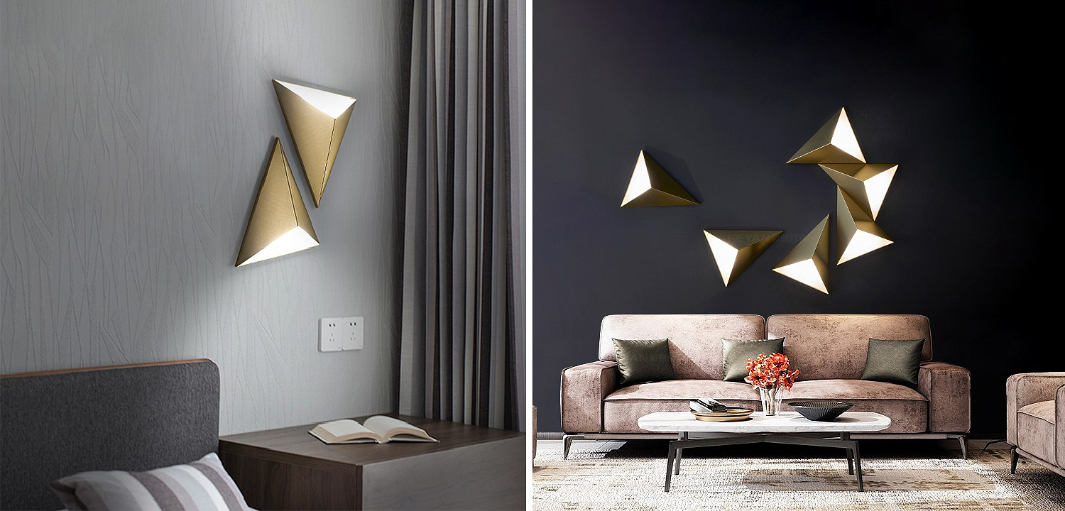 Настенный светильник в форме треугольника Convex Triangle Wall Lamp Настенный светильник в форме треугольника Convex Triangle Wall Lamp - Loft-Concept в Липецке