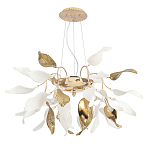 Люстра подвесная с белыми матовыми и золотыми глянцевыми листьями Wintery flovers варинант исполнения - 1 | Loft Concept в Липецке