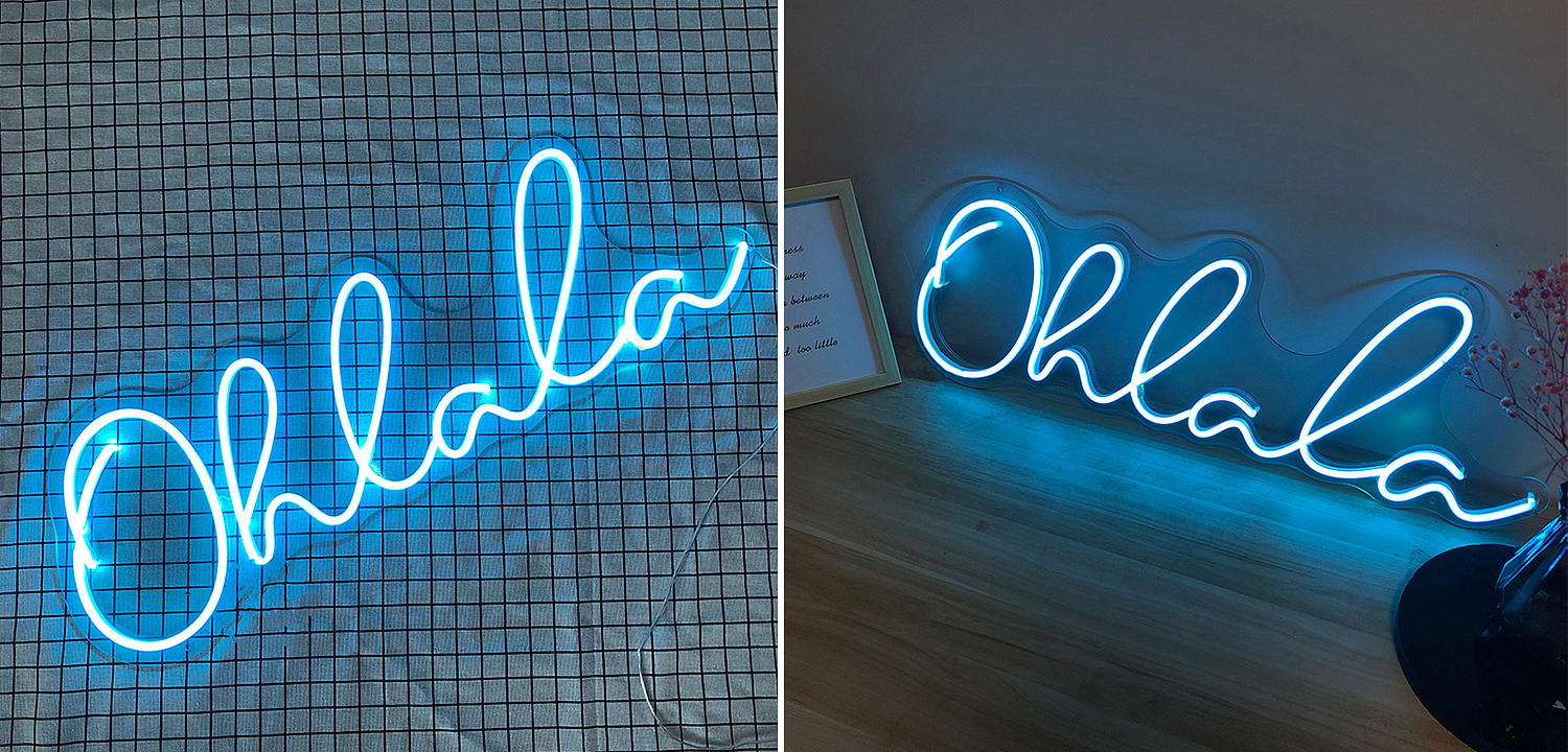 Неоновая настенная лампа Oh La La Neon Wall Lamp Синий Неоновая настенная лампа Oh La La Neon Wall Lamp Синий - Loft-Concept в Липецке