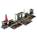 Настольный письменный набор с часами из природного камня обсидиана Team leader варинант исполнения - 2 | Loft Concept в Липецке