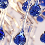 Люстра с синими стеклянными подвесками в форме капель FAIRYTREE Light варинант исполнения - 4 | Loft Concept в Липецке