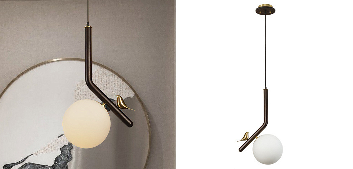 Подвесной светильник с птичкой Bird Wood Hanging Lamp Подвесной светильник с птичкой Bird Wood Hanging Lamp - Loft-Concept в Липецке