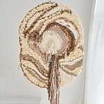 Овальный Современный Гобелен Абстракция в бежевых тонах Shallow варинант исполнения - 1 | Loft Concept в Липецке