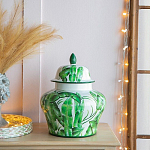 Ваза с зелёными листьями и крышкой Vase Green Leaves варинант исполнения - 3 | Loft Concept в Липецке
