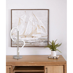 Настольная лампа белым изогнутым плафоном на круглой подставке Luke Lampco Tracer Lamp варинант исполнения - 12 | Loft Concept в Липецке