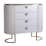 Комод белый овальный с мраморной столешницей Thoroughbass варинант исполнения - 1 | Loft Concept в Липецке